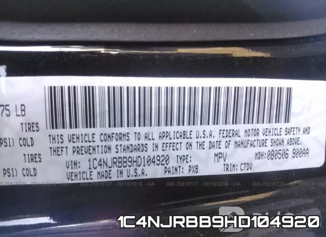 1C4NJRBB9HD104920 фото 8
