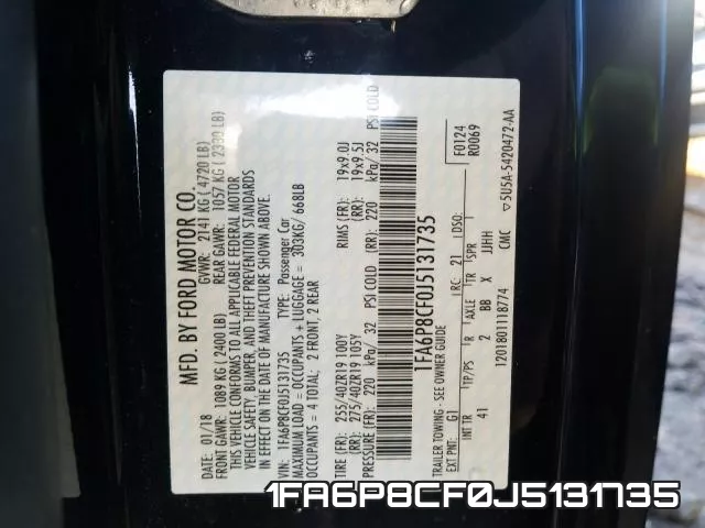 1FA6P8CF0J5131735 фото 2
