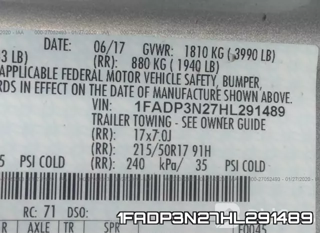 1FADP3N27HL291489 фото 10