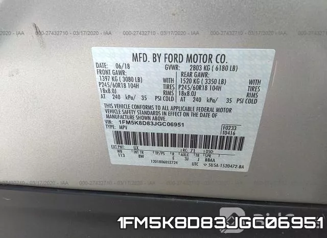 1FM5K8D83JGC06951 фото 7