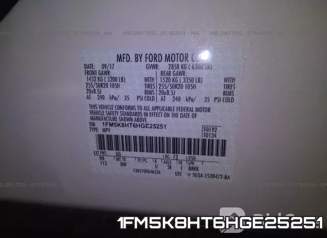 1FM5K8HT6HGE25251 фото 8