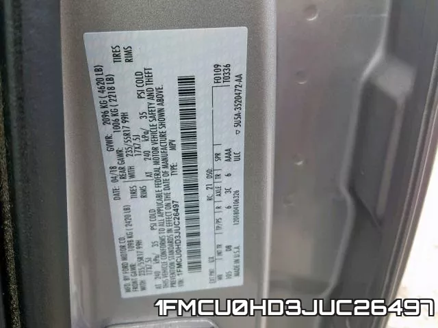 1FMCU0HD3JUC26497 фото 2