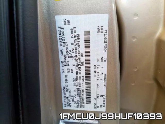 1FMCU0J99HUF10393 фото 2