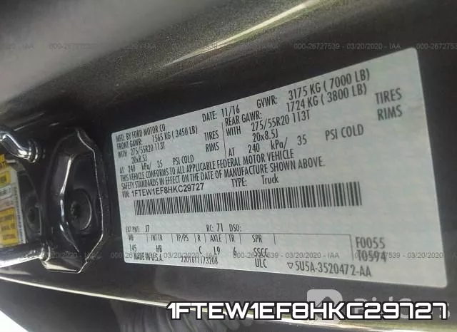 1FTEW1EF8HKC29727 фото 10