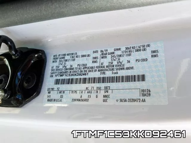 1FTMF1C53KKD92461 фото 2