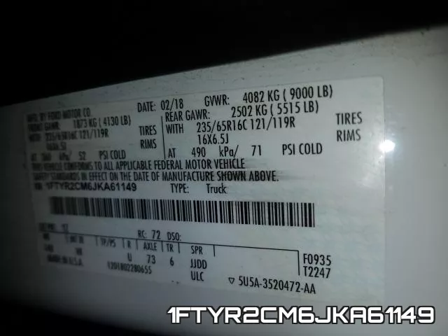 1FTYR2CM6JKA61149 фото 2