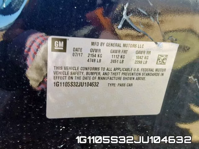 1G1105S32JU104632 фото 2