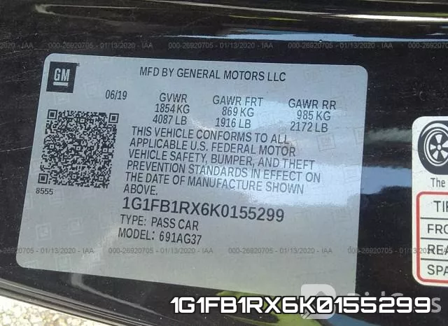 1G1FB1RX6K0155299 фото 10