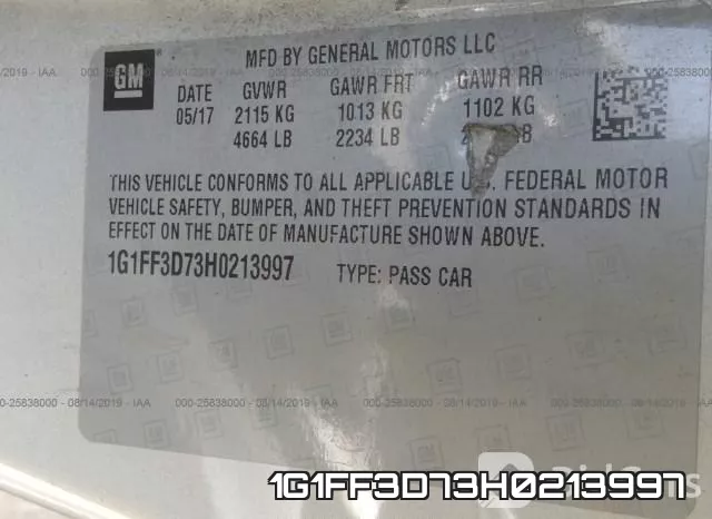 1G1FF3D73H0213997 фото 6