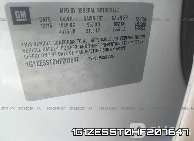 1G1ZE5ST0HF207647 фото 6