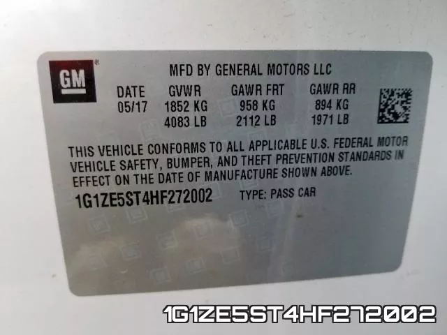 1G1ZE5ST4HF272002 фото 2