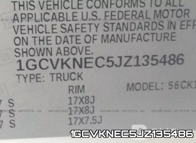 1GCVKNEC5JZ135486 фото 10