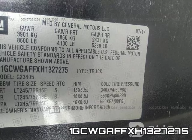 1GCWGAFFXH1327275 фото 7