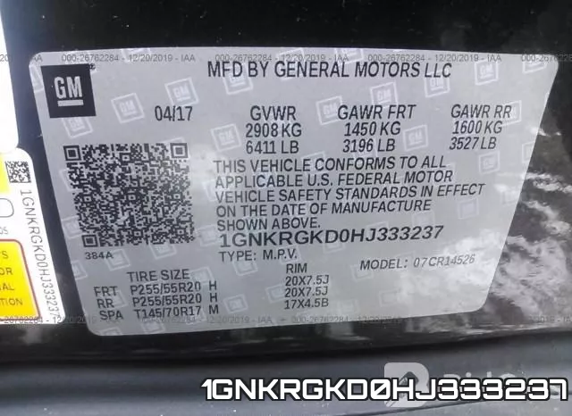 1GNKRGKD0HJ333237 фото 10