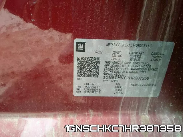 1GNSCHKC7HR387358 фото 2
