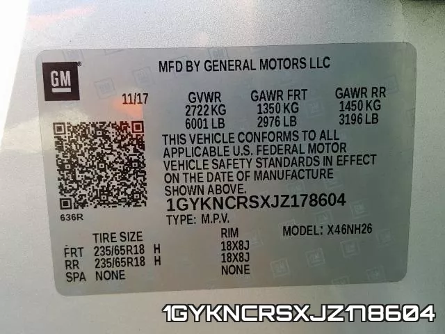 1GYKNCRSXJZ178604 фото 2