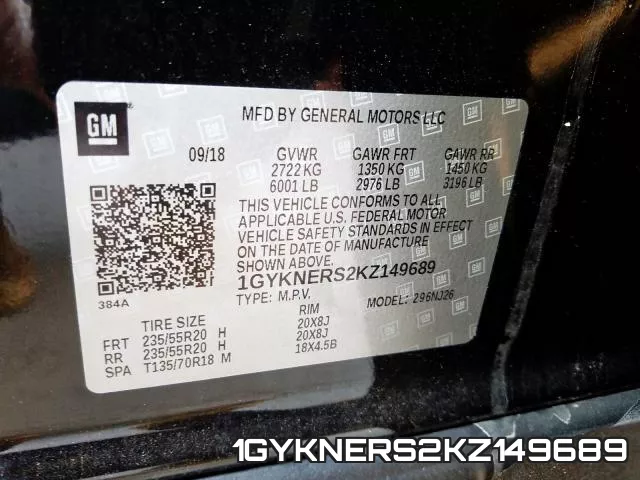 1GYKNERS2KZ149689 фото 2