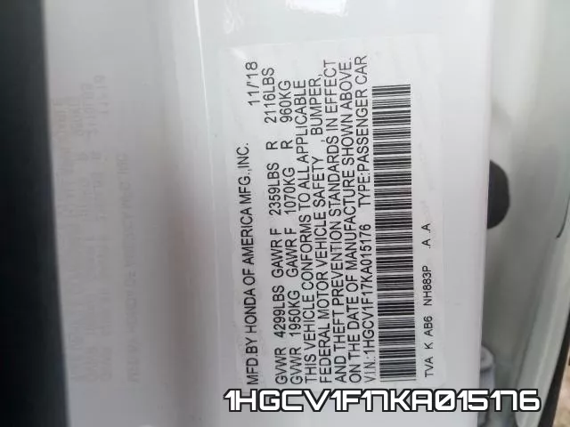 1HGCV1F17KA015176 фото 2