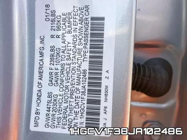 1HGCV1F38JA102486 фото 2