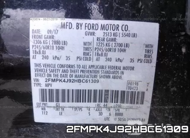 2FMPK4J92HBC61309 фото 10
