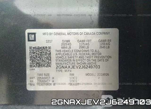2GNAXJEV2J6249703 фото 8