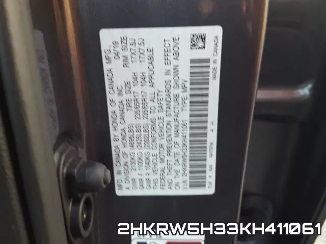 2HKRW5H33KH411061 фото 2