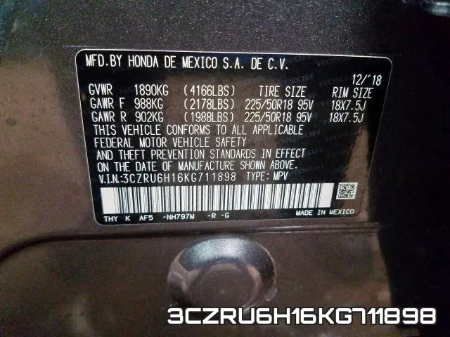3CZRU6H16KG711898 фото 2