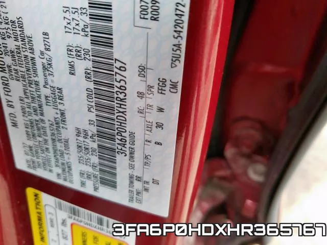 3FA6P0HDXHR365767 фото 2
