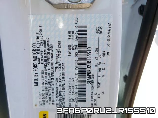 3FA6P0RU2JR155510 фото 2