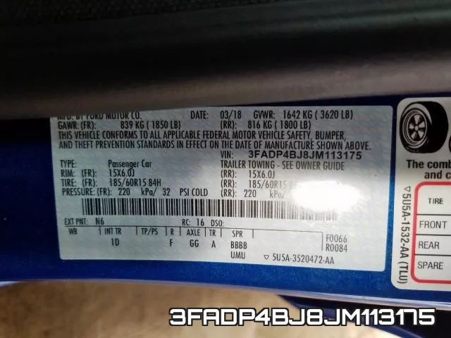 3FADP4BJ8JM113175 фото 2
