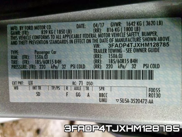 3FADP4TJXHM128785 фото 2
