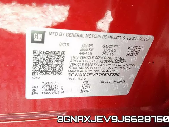 3GNAXJEV9JS628750 фото 2