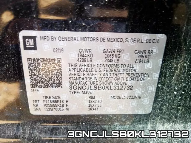 3GNCJLSB0KL312732 фото 2