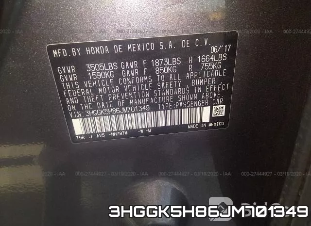 3HGGK5H86JM701349 фото 10