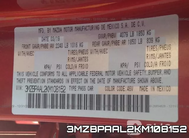 3MZBPAAL2KM108152 фото 2
