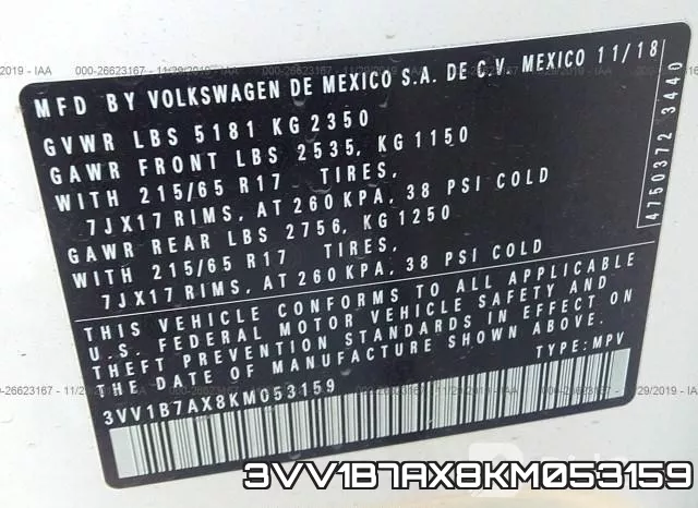 3VV1B7AX8KM053159 фото 5