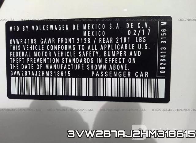 3VW2B7AJ2HM318615 фото 10