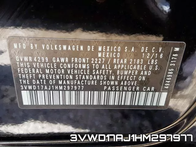 3VWD17AJ1HM297977 фото 2