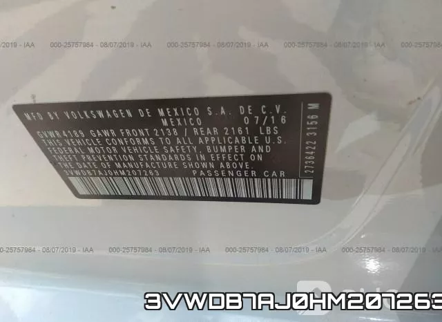 3VWDB7AJ0HM207263 фото 4