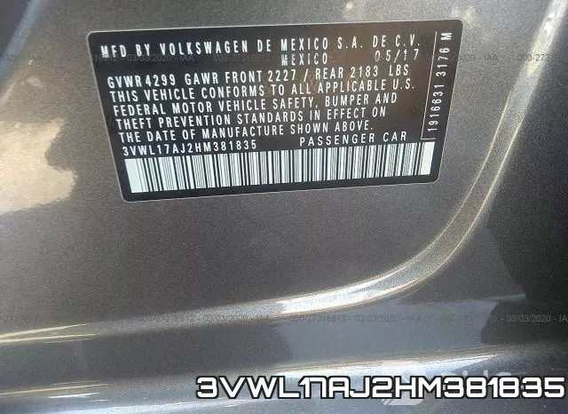3VWL17AJ2HM381835 фото 7