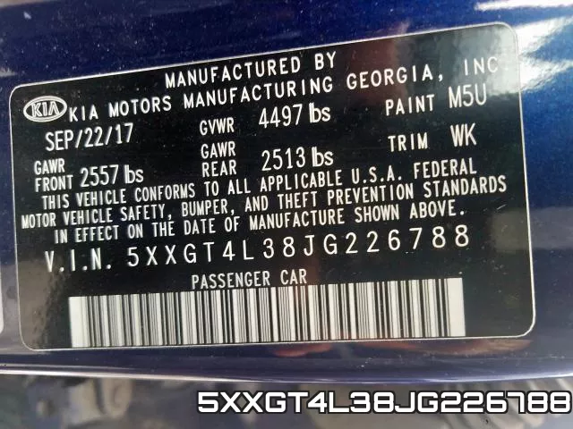 5XXGT4L38JG226788 фото 2