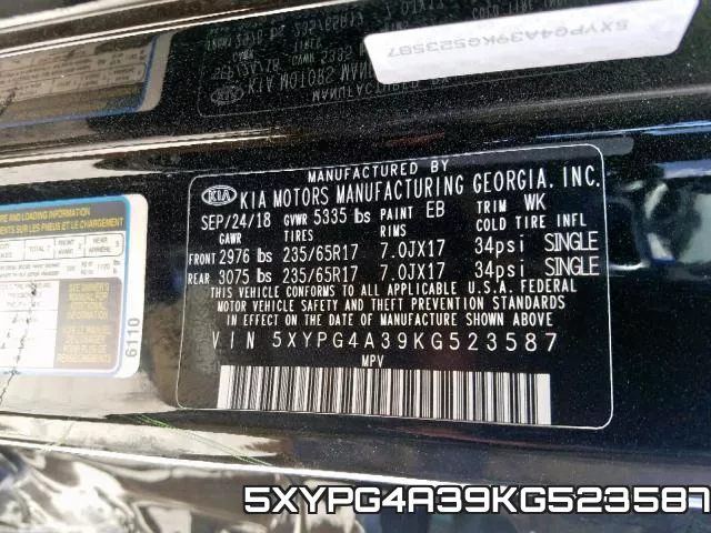 5XYPG4A39KG523587 фото 2