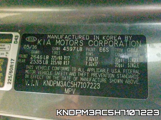 KNDPM3AC5H7107223 фото 2