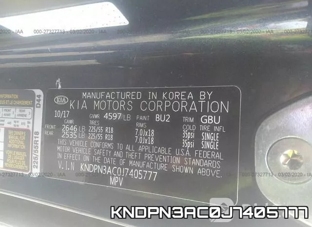 KNDPN3AC0J7405777 фото 6