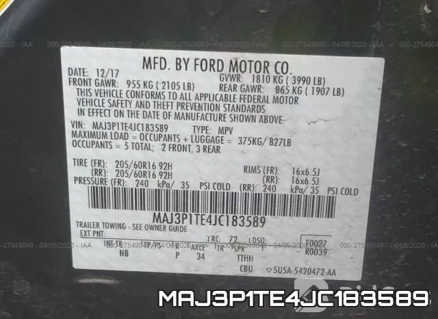 MAJ3P1TE4JC183589 фото 10