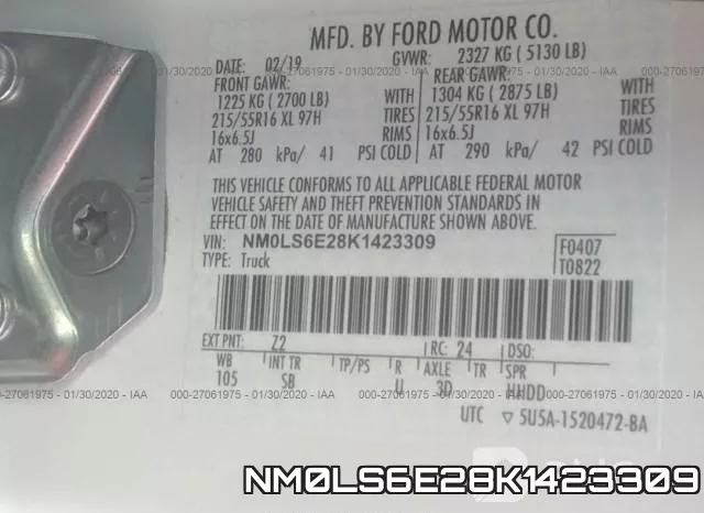 NM0LS6E28K1423309 фото 10