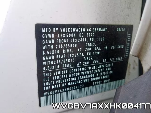 WVGBV7AXXHK004177 фото 2