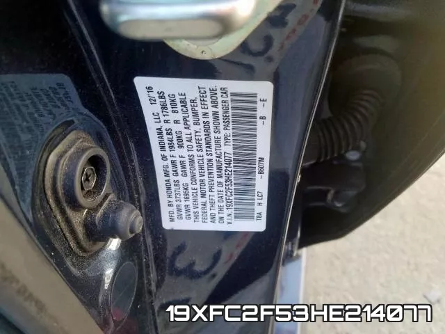19XFC2F53HE214077 фото 2