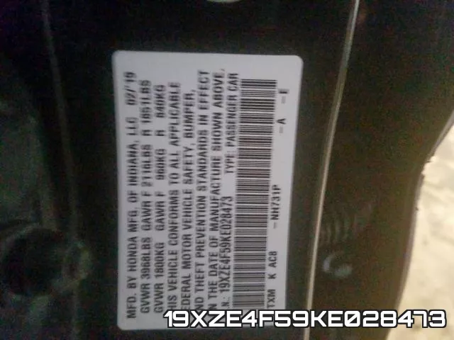 19XZE4F59KE028473 фото 2