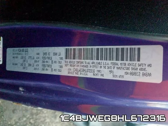 1C4BJWEG8HL672316 фото 2